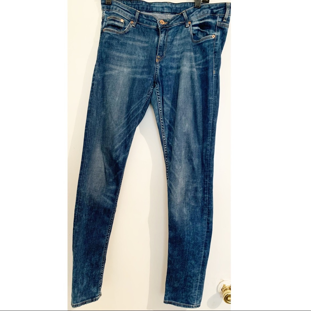 H&M Denim Skinny Low Waist Denim Blue Jeans W32 L32